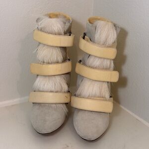 Isabel Marant Pony Hair Fur Heeled Wedge Sneakers